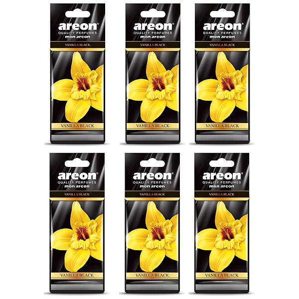 Kit 6 Unidades Aromatizante Mon Areon vanilla Black