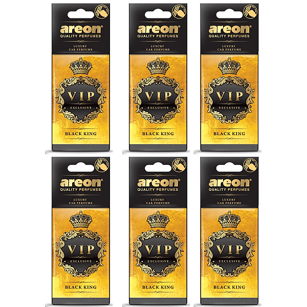 Kit 6 Unidades Aromatizante Automotivo Areon VIP Black King