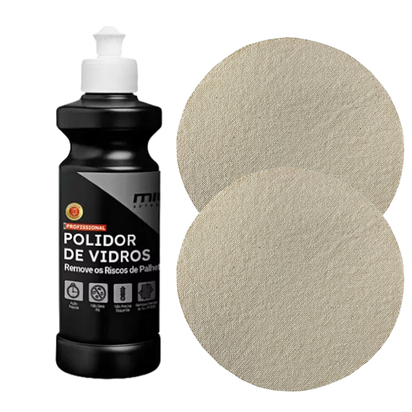 Kit Polidor de Vidros + 2 Boinas de Algodão 5'' Mills