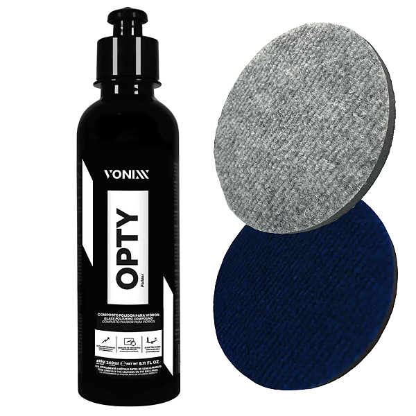 Polidor de Vidros Opty 240ml + 2 Boinas de 5" Vonixx