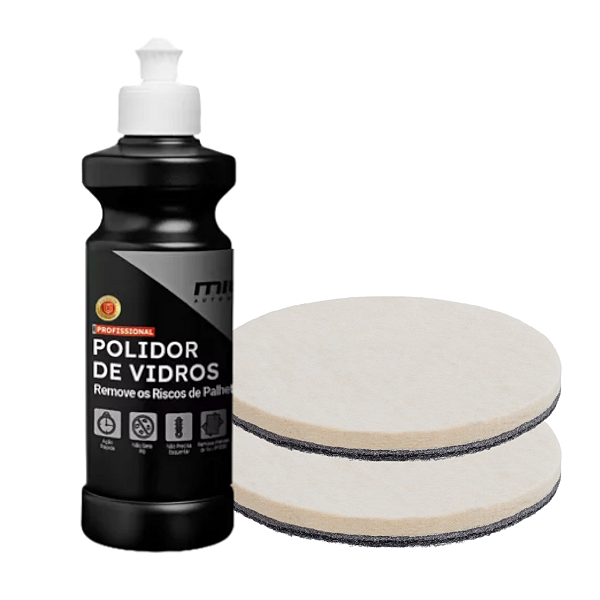 Kit Polidor de Vidros Mills + 2 Boinas Feltro 3'' Auto Crazy