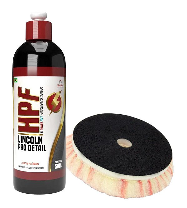 Kit Polimento Corte Pesado HPF+Boina Lã Pirulito 5,5 Lincoln