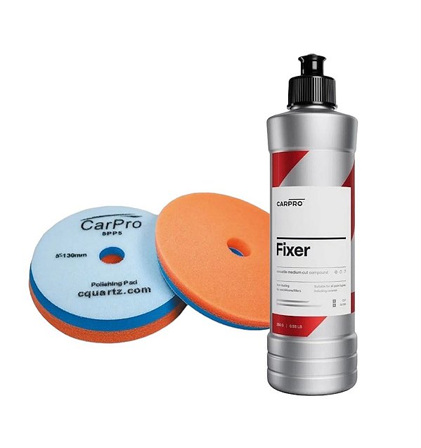 kit Polimento Uma Etapa 250g Fixer + Boina Orange PAD Carpro