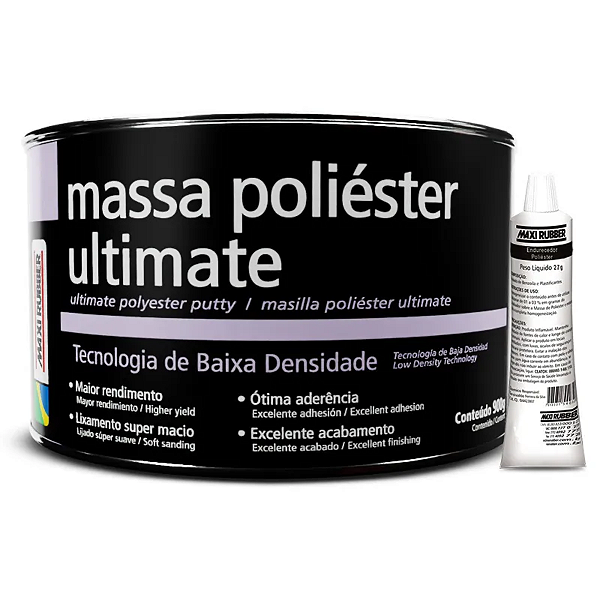 Massa Poliéster Ultimate Baixa Densidade 750g Maxi Rubber