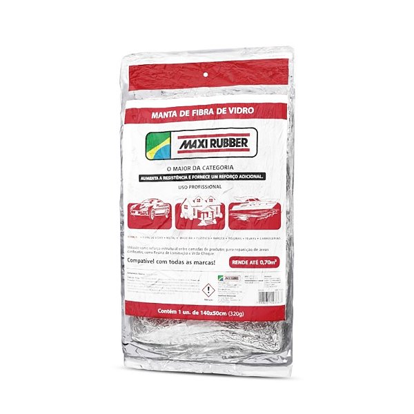 Manta Fibra Vidro 1,40 X 0,50m 320g Maxi Rubber