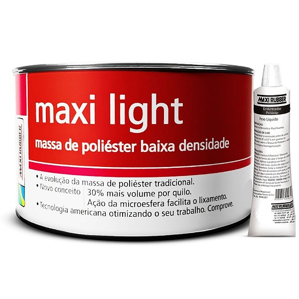 Massa Poliéster  Maxi Light Maxi Rubber 500g