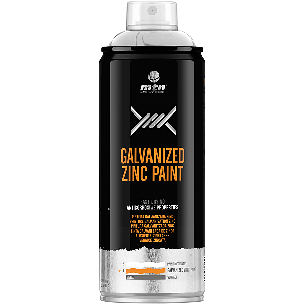 Tinta Spray Zinco Galvanizado a Frio 98% 400ml PRO MTN