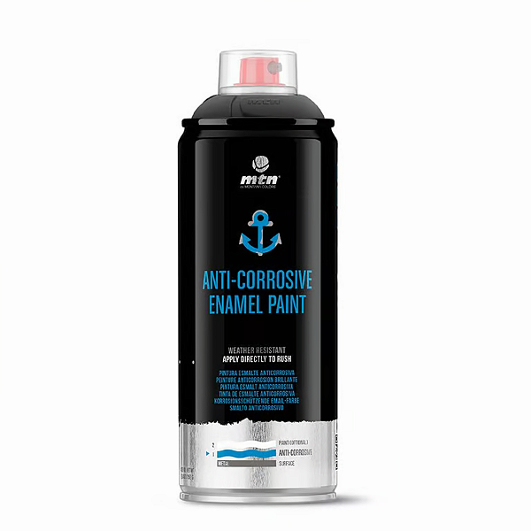 Tinta Spray Anticorrosiva Preto 400ml PRO MTN