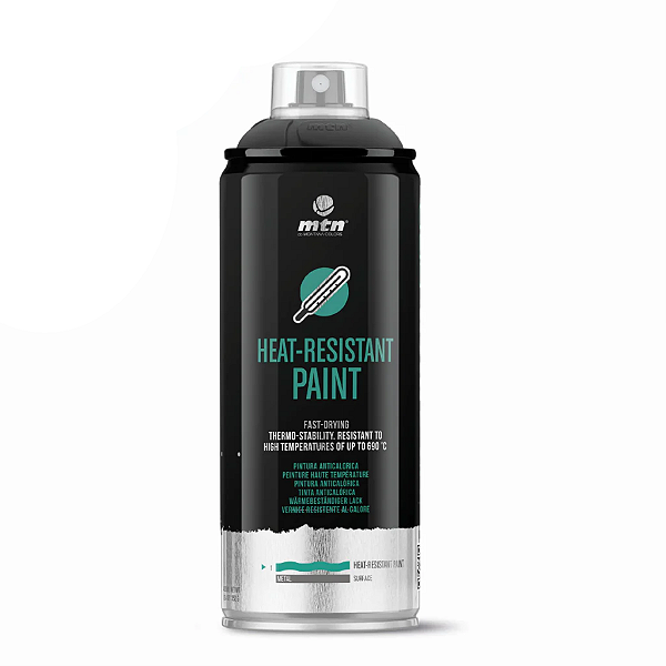 Tinta Spray Resistente ao Calor Preto 400ml PRO MTN