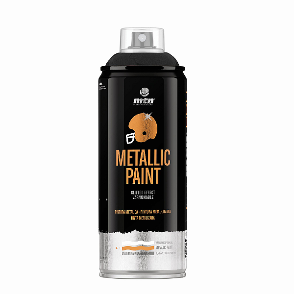 Tinta Spray Metálica Preto 400ml PRO MTN