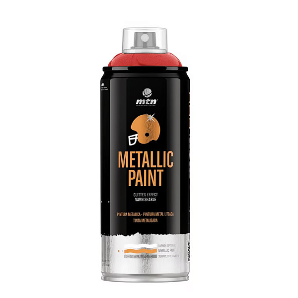 Aerossol Montana Pro Metallic Glitter Effect 400 Ml Sinteplast, Cor Vermelha