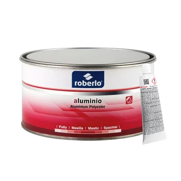 Massa Poliéster com Alumínio 1kg + Catalisador Roberlo