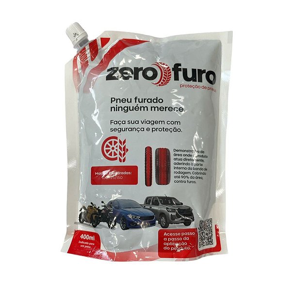 Selante Preventivo Contra Furos de Pneus 400ml Zero Furo