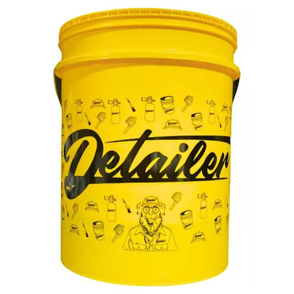 Balde 19L Amarelo Com Logo Preto Sem Separador Detailer