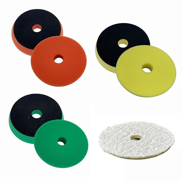 Kit Boinas Corte Refino Lustro e Microfibra 5" Detailer