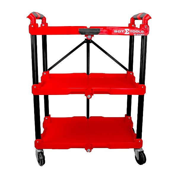 Carrinho Detailers com 3 Prateleiras Dobrável Sigma Tools