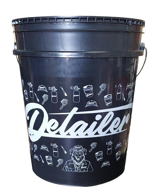 Balde 19L Preto C/ Logo Branco Sem Separador Detailer