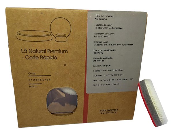 Boina de polimento de lã natural c/ amortecedor 1,5 polegada