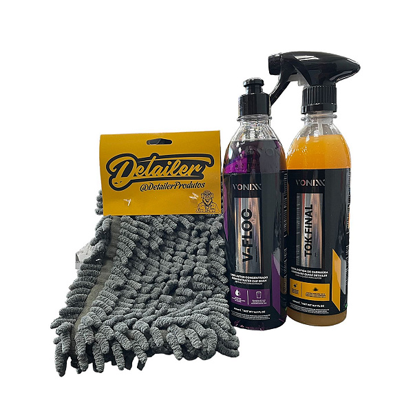 Kit Luva Mandala + V-Floc e Tok Final 500ml Vonixx