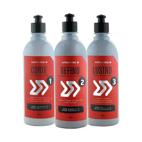 Kit Compostos de Corte Refino e Lustro 500g Autoamerica