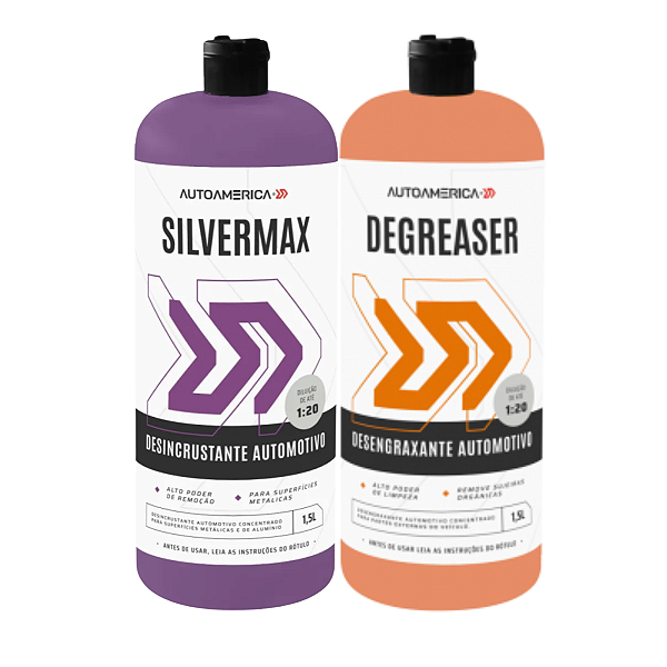 Kit Limpeza Pesada Silvermax + Degreaser 1,5L Autoamerica