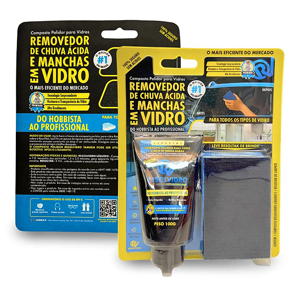 Kit p/ Descontaminação e Polimento de Vidros Resolvidro