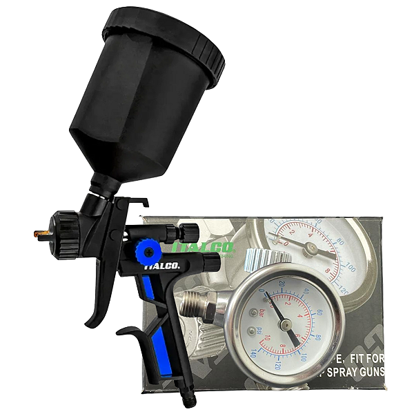 Pistola Pintura Gloss 2 HVLP 1.3mm + Manômetro FR-5 Italco