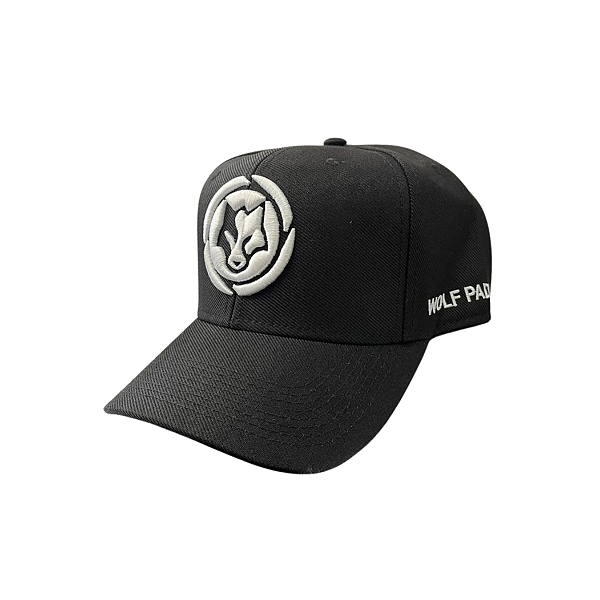Boné Preto Logo Branco Wolf Pads