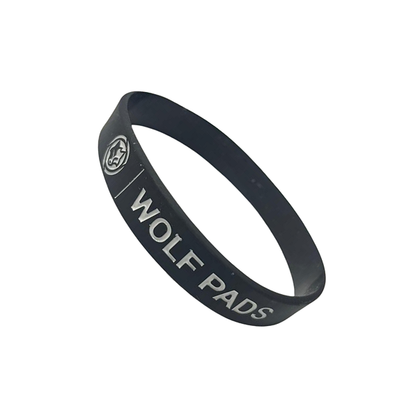 Pulseira Silicone Branca e Preta Wolf Pads