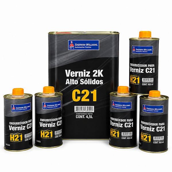 Verniz 2K C21 4,5L + 5 Catalizador H21 Sherwin Williams