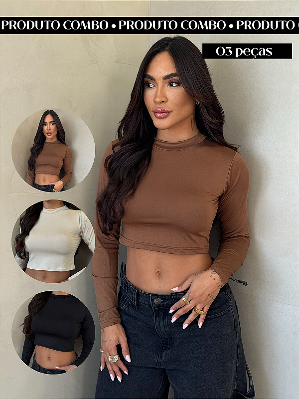 Cropped Gabi - Combo 03 peças