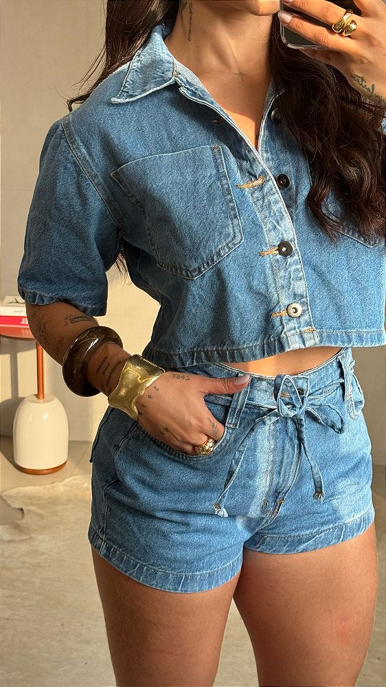 Shorts Jeans + Cinto