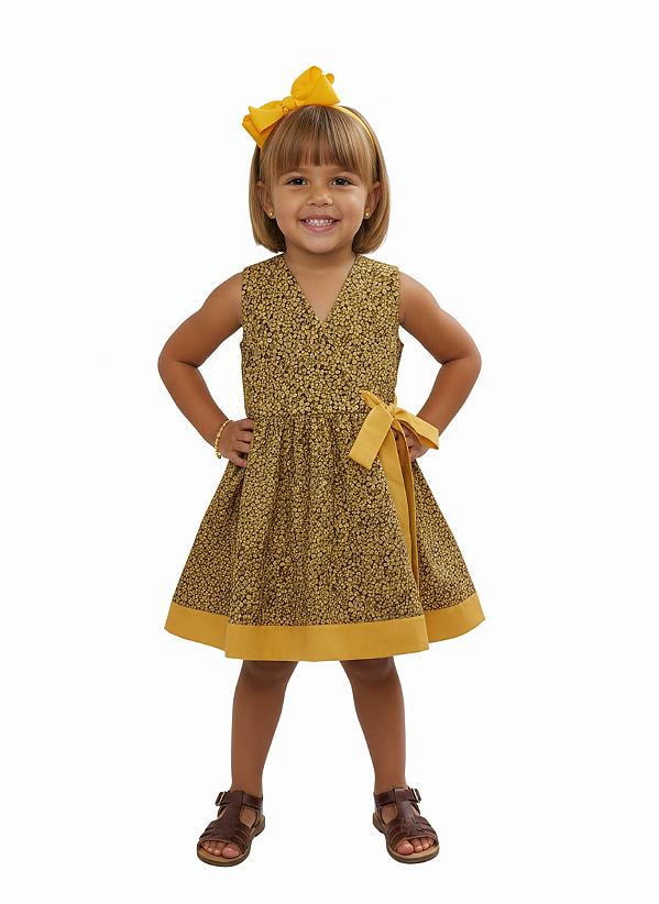 Vestido Infantil Traspassado | Tam. 04 Anos