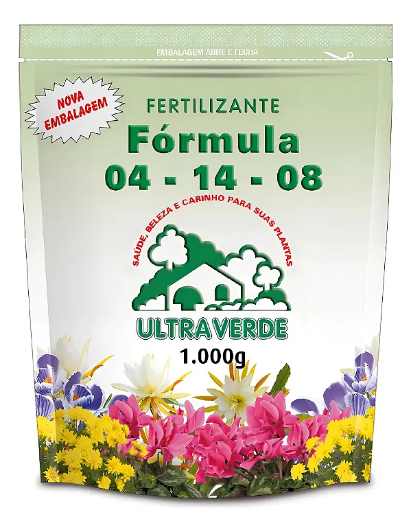 Adubo Fertilizante Fórmula NPK 04-14-08 Ultra Verde 1kg