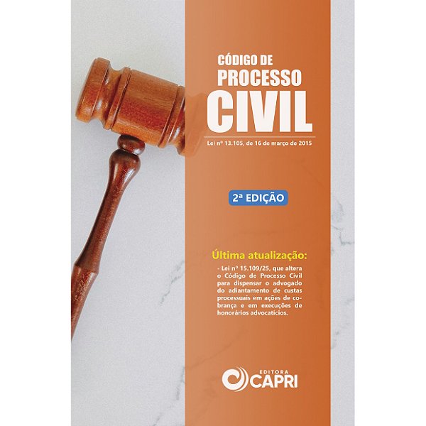 Livro Código De Processo Civil Atualizado 2ª Edição - Editora Capri