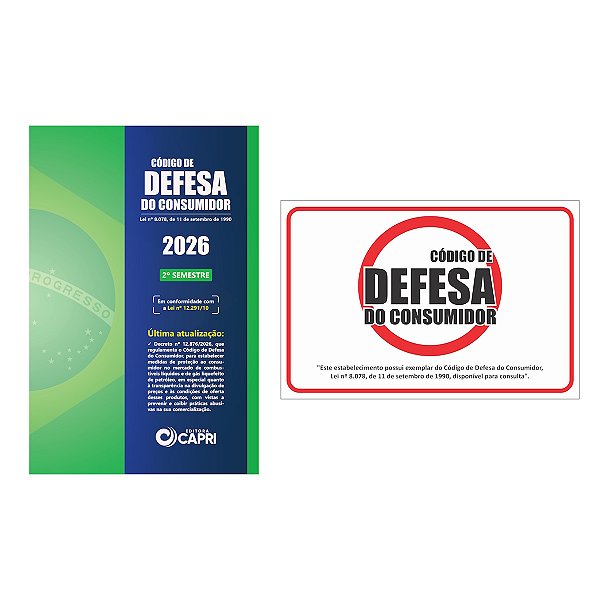 Kit Livro Código de Defesa do Consumidor Atualizado 2026 + Placa Adesiva