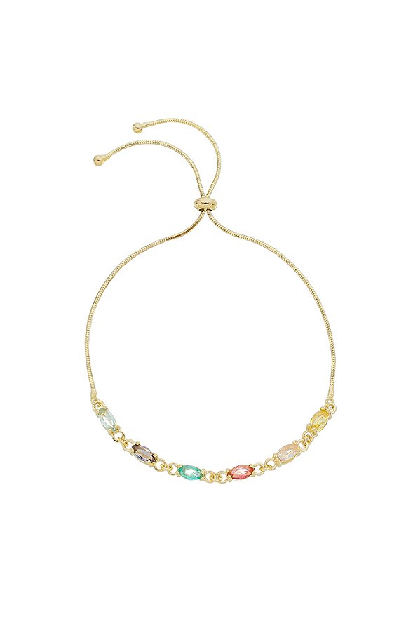 Pulseira Ajustável com Navetes Coloridas PM192-O