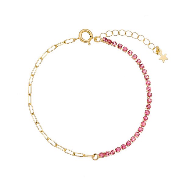 Pulseira Corrente e Riviera Rubelita PM094-O
