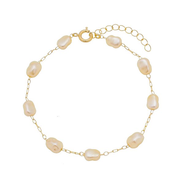 Pulseira de Pérolas no Ouro PM092-O
