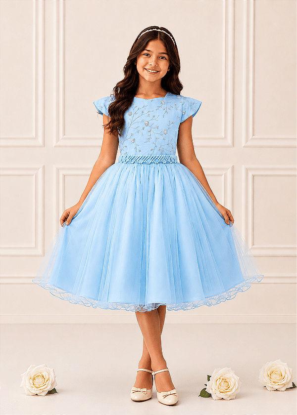 Vestido Azul Princesa 4 ao 16