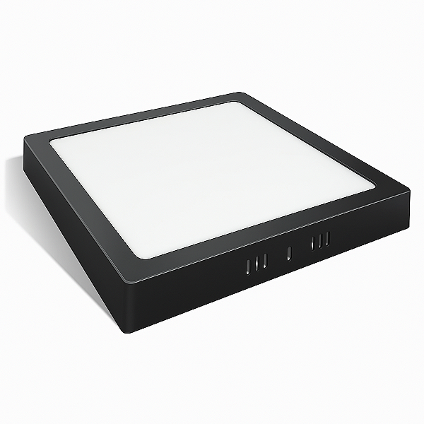 Luminária LED Backstage Sobrepor Quadrada Preta 24W 6500K Autovolt Lumanti