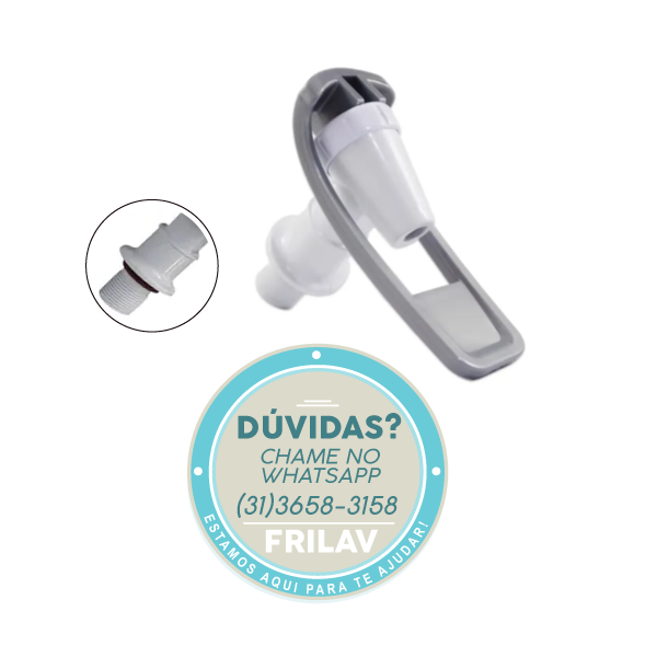 Torneira Prata para Bebedouro Latina - Vedação com O'Ring - Modelo Compatível Zufer ZF24111