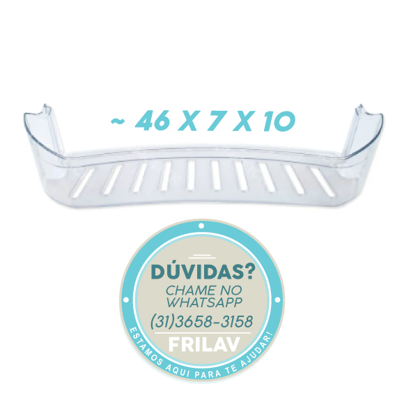 Prateleira de Porta Original Brastemp Consul - Código W10212401 - Modelos CRA28, CRA30, CRC28, CRC30