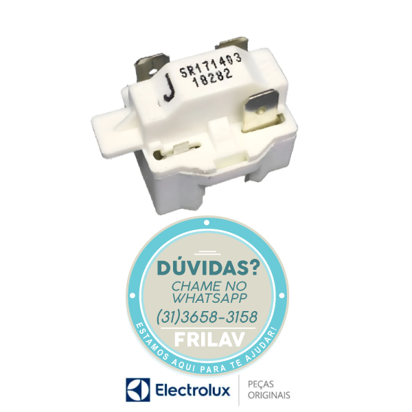 Relé PTC de Partida 3 Terminais 127V Original Electrolux - Código 64189918 / 41003912 - Refrigeradores Diversos