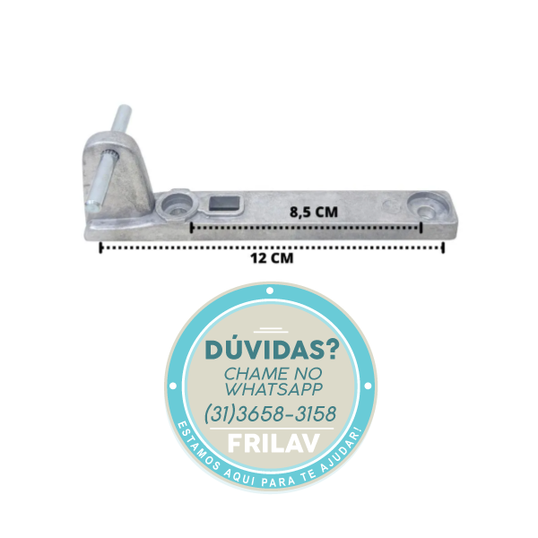 Dobradiça Central 3 Furos para Geladeira Bosch e Continental - Compatível com Diversos Modelos