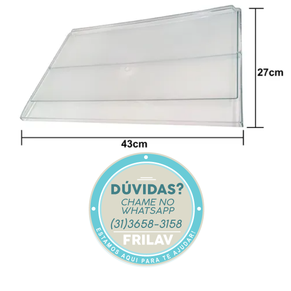 Prateleira do Freezer Plástica Original Consul W10246170 - Para Geladeiras CRM33, CRM34, CRM35