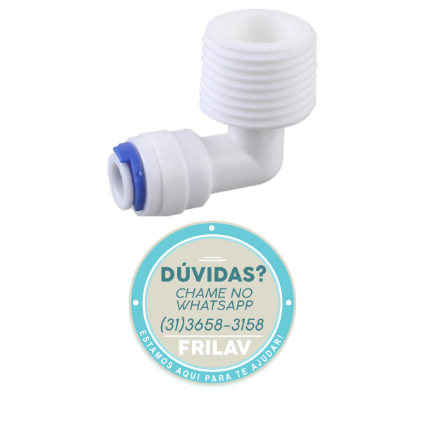 Conexão em L (Cotovelo) Rosca 1/2" x 1/4" - Original Planeta Água CN258 - Adaptador Hidráulico