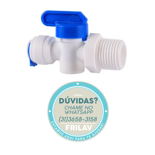 Conexão de Registro 1/2" Macho x 1/4" Engate Rápido - Adaptador Original Planeta Água CN243 - Para Purificadores