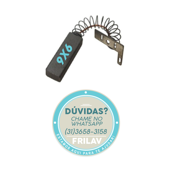 Conjunto Escova de Carvão (Par) com Mola - Compatível Lavadora Arno - Código 017859