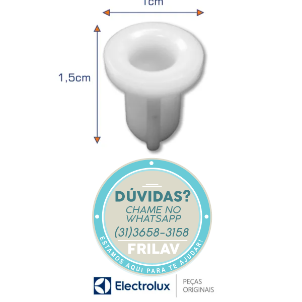 Bucha da Dobradiça da Porta Original Electrolux - Código A18619201 / 41002295 - Reparo para Folga e Rangido